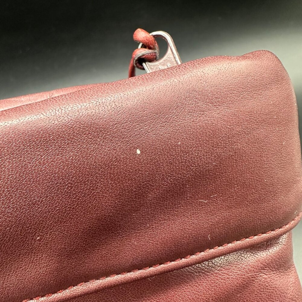 Vintage Etienne Aigner Leather Clutch Purse 1970s Maroon Handbag Retro Fashion - Picture 6 of 12